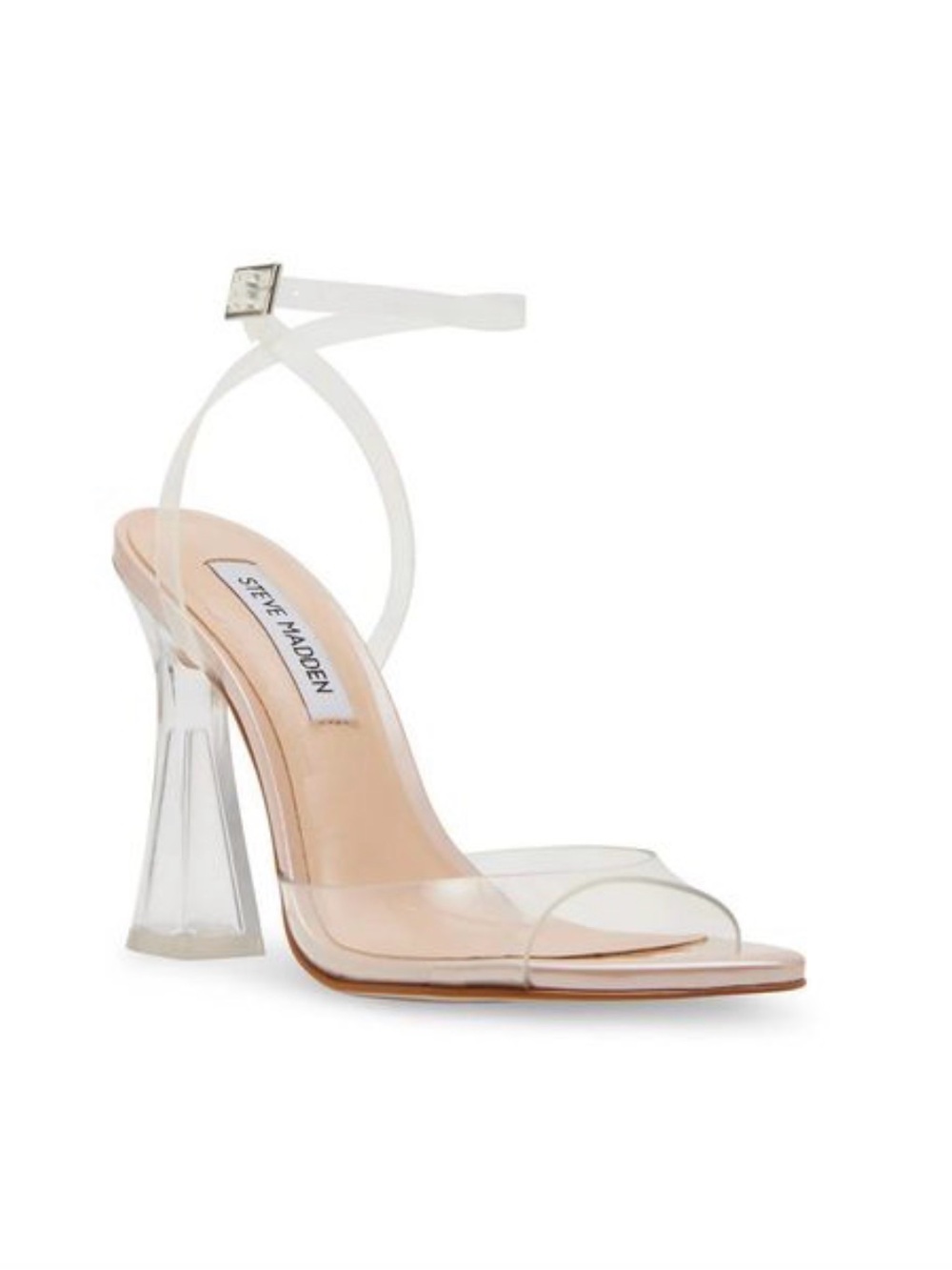 Steve Madden Beki Women’s Size 8 Clear Ankle-Strap High Heel Sandal White/Clear - Picture 10 of 10